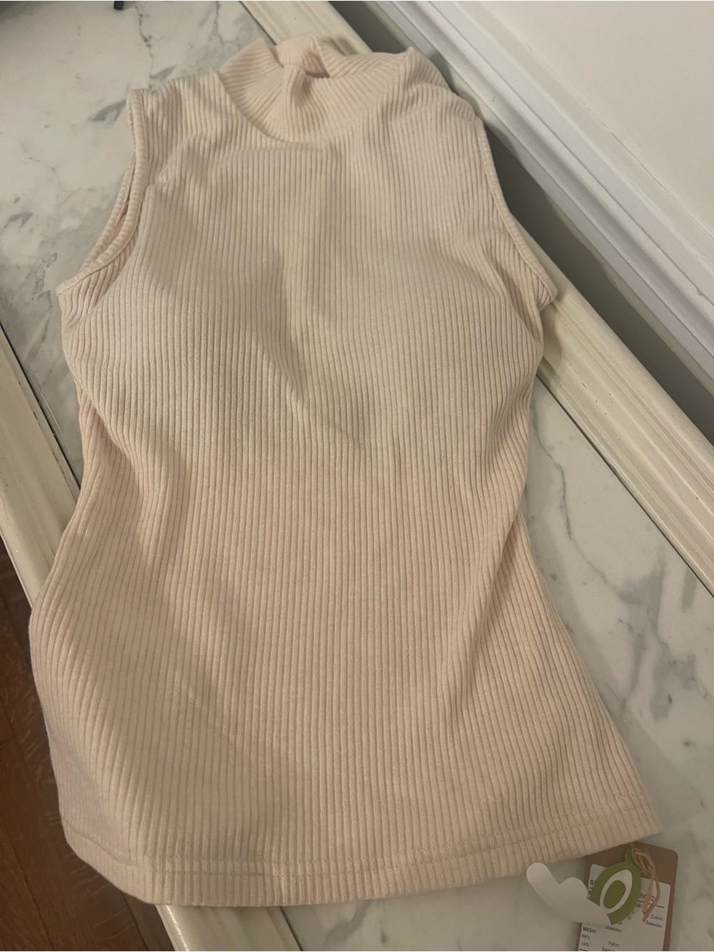 OGL Ribbed Mock Neck Tank - Cream - Picture 5 of 5